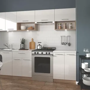 Kuchyňská linka VIOLA 260 dub sonoma/bílý lesk Cenově Výhodný