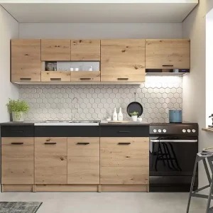 Horká Nabídka Kuchyňská sestava ALINA 240, dub artisan/černá