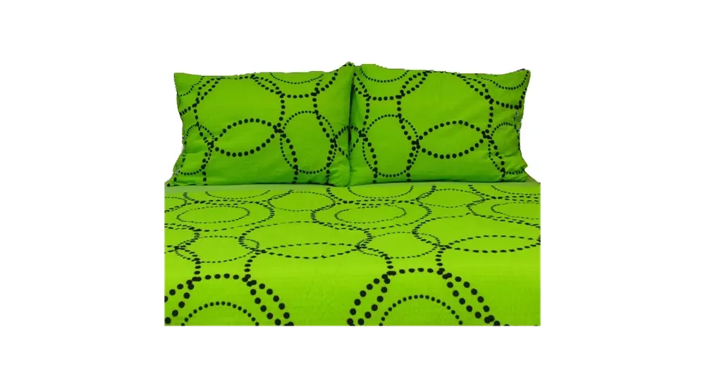 Must-Have KREPOVÉ FRANCOUZSKÉ POVLEČENÍ - Kružnice zelená