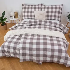 Novinka Krepové povlečení Exclusive – Káro hnědé