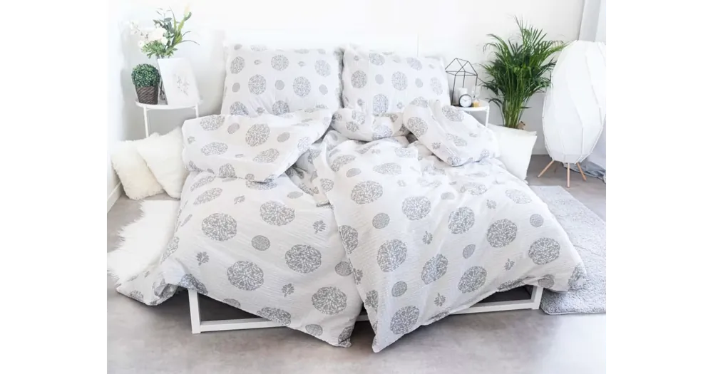 Speciální Cena Krepové povlečení Exclusive – Mandala bílo-šedá