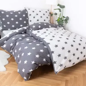Krepové povlečení Renforcé - Estrelas šedé Víkendová Akce