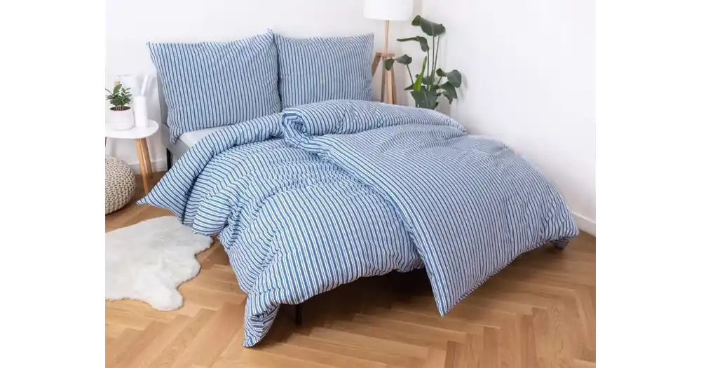 Oblíbený Krepové povlečení Renforcé - Stripes blue