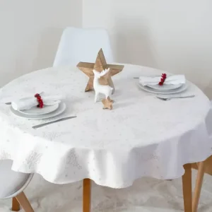 Kulatý vánoční ubrus Ø 100 cm – Zlatý stromeček Nízká Cena