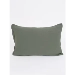 Vrácení Zdarma Mušelínový povlak na polštář 50 x 70 cm - Alexia Duo olivová/přírodní