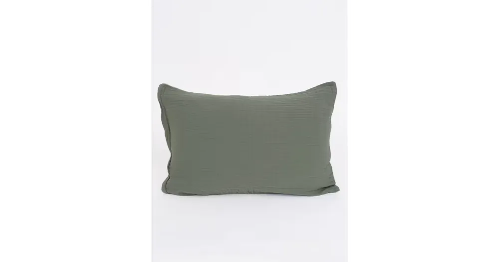 Vrácení Zdarma Mušelínový povlak na polštář 50 x 70 cm - Alexia Duo olivová/přírodní