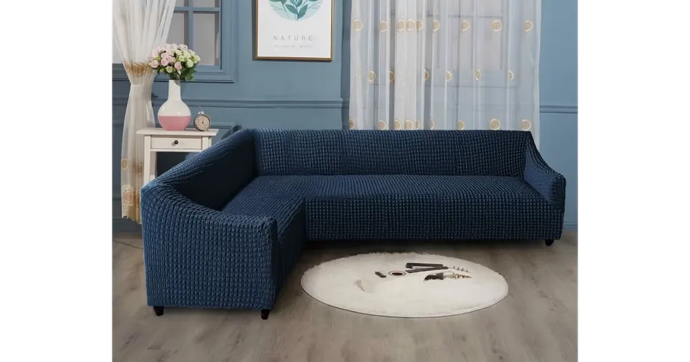 NAPÍNACÍ POTAH NA ROHOVOU SEDAČKU Marco - modrý Vrácení Zdarma