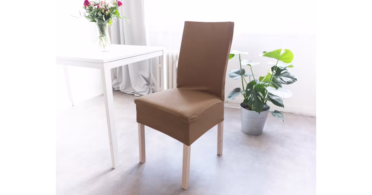 Napínací potah na židli s opěradlem – Lorenzo cappuccino 2 ks Akce
