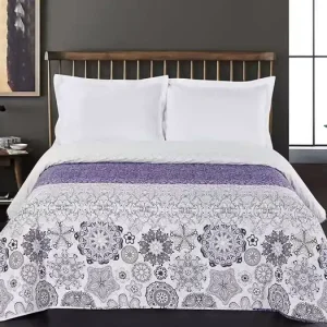 Oboustranný přehoz na postel - Alhambra bílo-fialový 220x240cm Poslední Šance