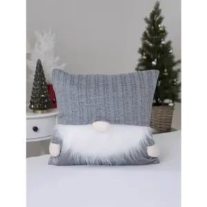 Pletený vánoční povlak na polštář 40 × 40 cm - Šedý skřítek Ověřený