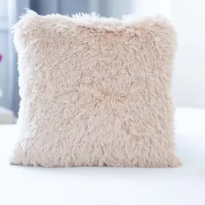 Vysoce Kvalitní PLYŠOVÝ CHLUPATÝ POVLAK NA POLŠTÁŘEK - Peluto béžový 40x40cm
