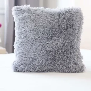 PLYŠOVÝ CHLUPATÝ POVLAK NA POLŠTÁŘEK - Peluto šedý 40x40cm Hit Sezóny