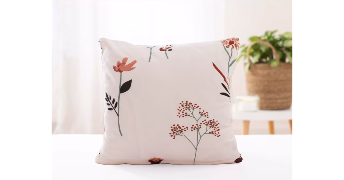 Povlak Mako jersey 40 × 40 cm – Vlčí máky béžové Omezená Nabídka
