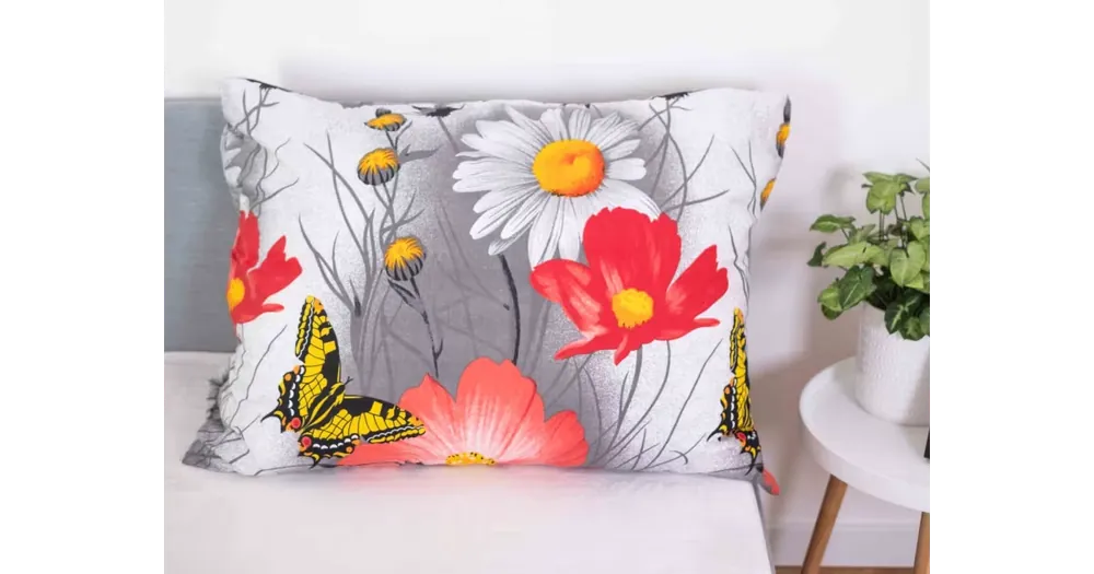 Povlak na polštář 70 x 90 cm - Karla oranžová/šedá Hit Sezóny