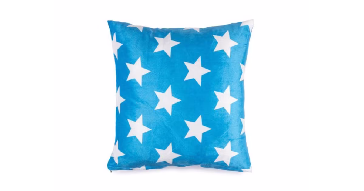 POVLAK NA POLŠTÁŘ mikroplyš 40×40cm Stars modrá Super Cena