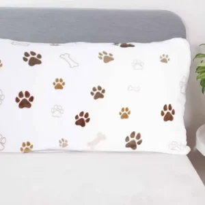 Expresní Doručení Povlak na polštář mikroplyš 50 × 70 cm - Tlapičky bílé