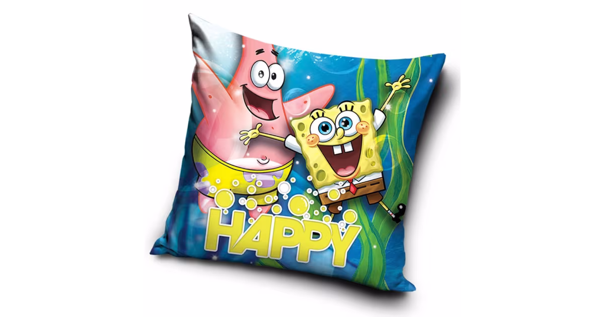 Povlak na polštářek 40 × 40 cm – Sponge Bob a Patrik Radovánky Kup Teď