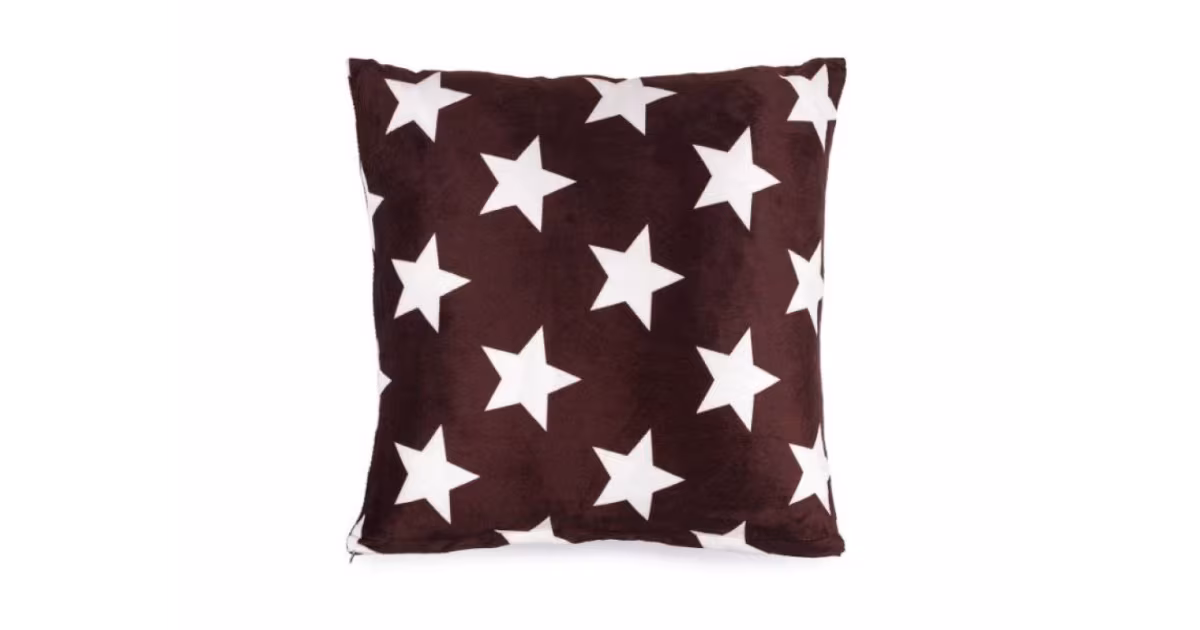 POVLAK NA POLŠTÁŘ mikroplyš 40×40cm Stars hnědá Nejprodávanější