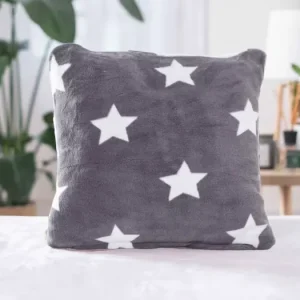 Povlak na polštářek mikroplyš 40 × 40 cm – Estrelas bílé/šedé Koupit Online