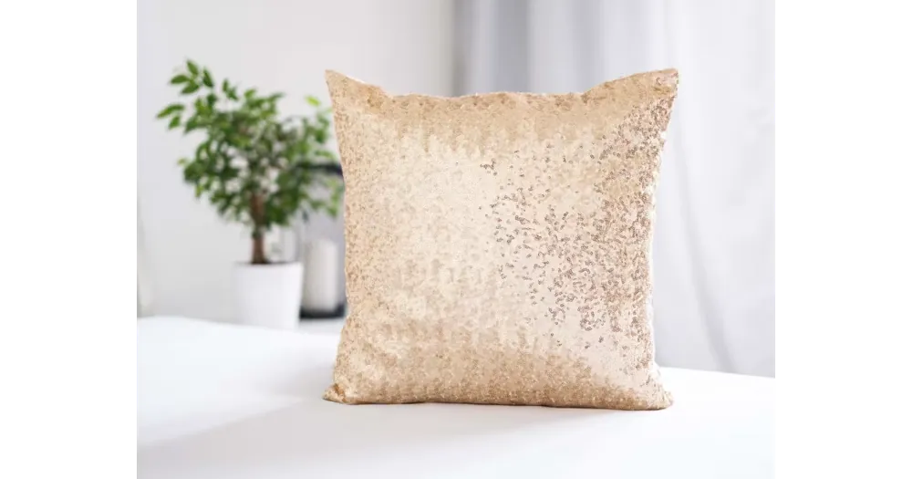 Vrácení Zdarma Povlak na polštářek s flitry 40 × 40 cm – zlatý