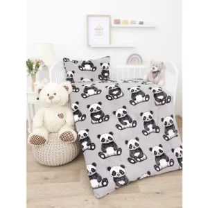 Povlečení mikroplyš do postýlky Exclusive - Panda Novinka