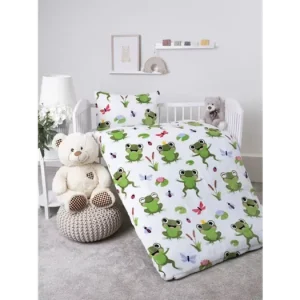 Povlečení mikroplyš do postýlky Exclusive - Žabky Ověřený