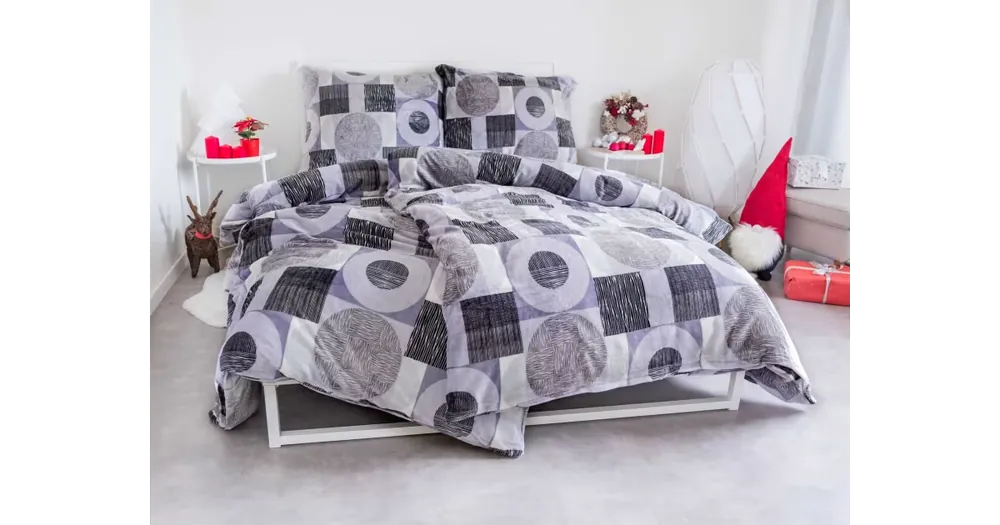 Povlečení mikroplyš Exclusive – Grey Circle Cenově Výhodný