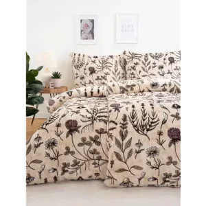 Tovární Cena Povlečení mikroplyš Exclusive - Herbář béžové