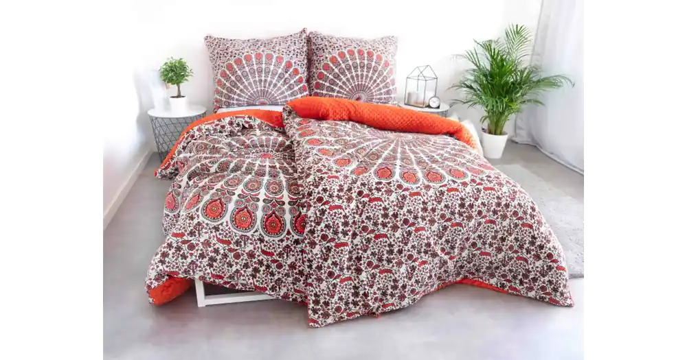 Nejprodávanější Povlečení mikroplyš Exclusive – Mandala cihlové