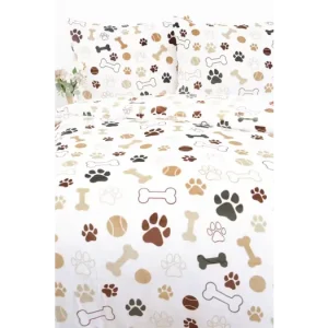 Povlečení mikroplyš Exclusive - Psí tlapky bílé Novinka
