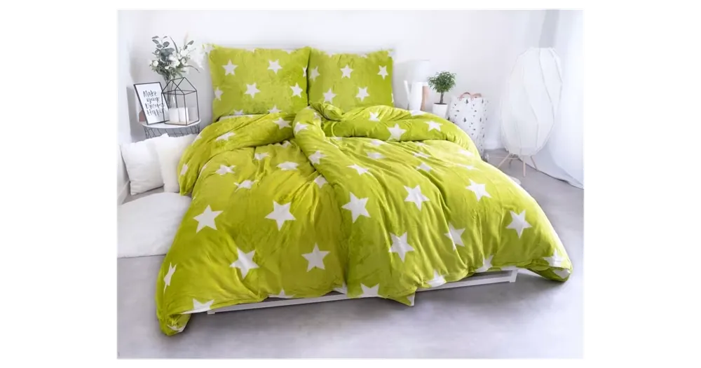 Povlečení mikroplyš Exclusive – Stars lime Akční Cena