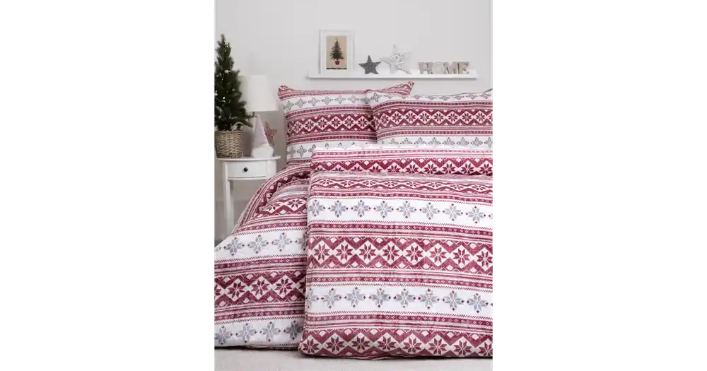Povlečení mikroplyš Exclusive - Winter červené Vysoce Kvalitní