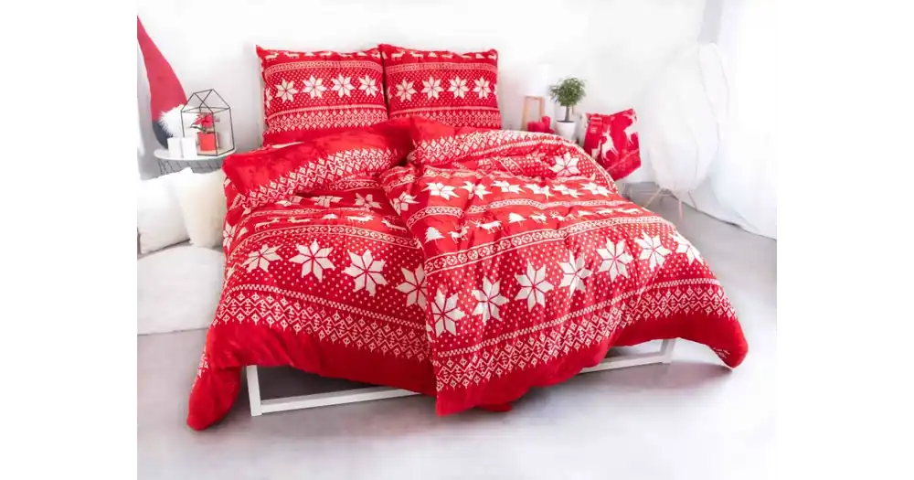 Povlečení mikroplyš Exclusive – Winter red Výprodej