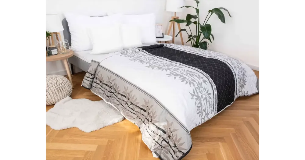 Akční Nabídka Přehoz na postel – Štěpánka šedá 220 × 240 cm