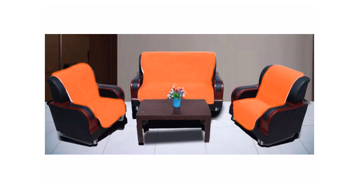 PŘEHOZY NA SEDACÍ SOUPRAVU 3+1+1 Beránek oranžový Must-Have