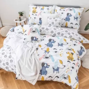Autentický Prodloužené bavlněné povlečení Dita - Dogs + malý povlak na polštář