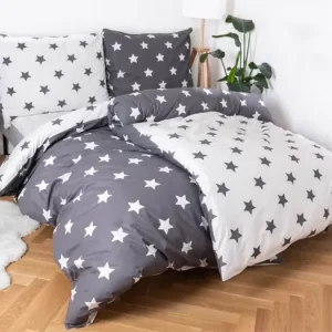 Prodloužené bavlněné povlečení Renforcé – Estrelas šedé Sezónní Sleva