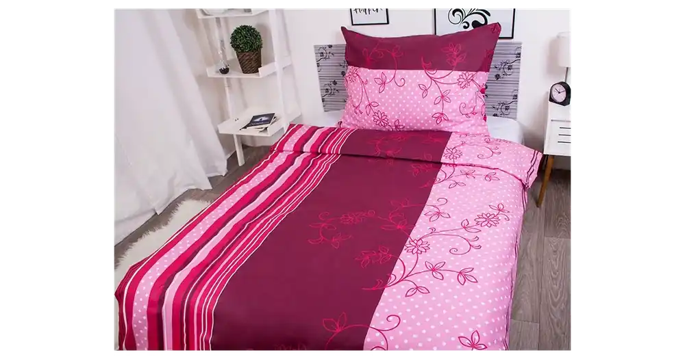 PRODLOUŽENÉ BAVLNĚNÉ POVLEČENÍ - Rustika vínová Originální