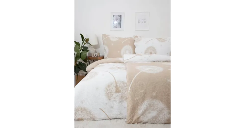 Nejlepší Volba Prodloužené krepové povlečení Duo Exclusive - Pampelišky béžové