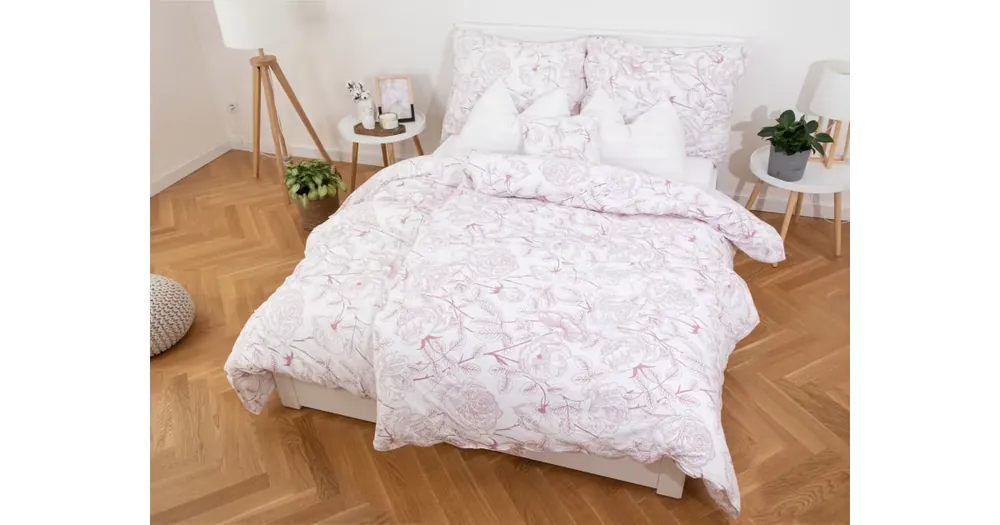 Prodloužené povlečení Mako jersey – Emilie starorůžové Vrácení Zdarma