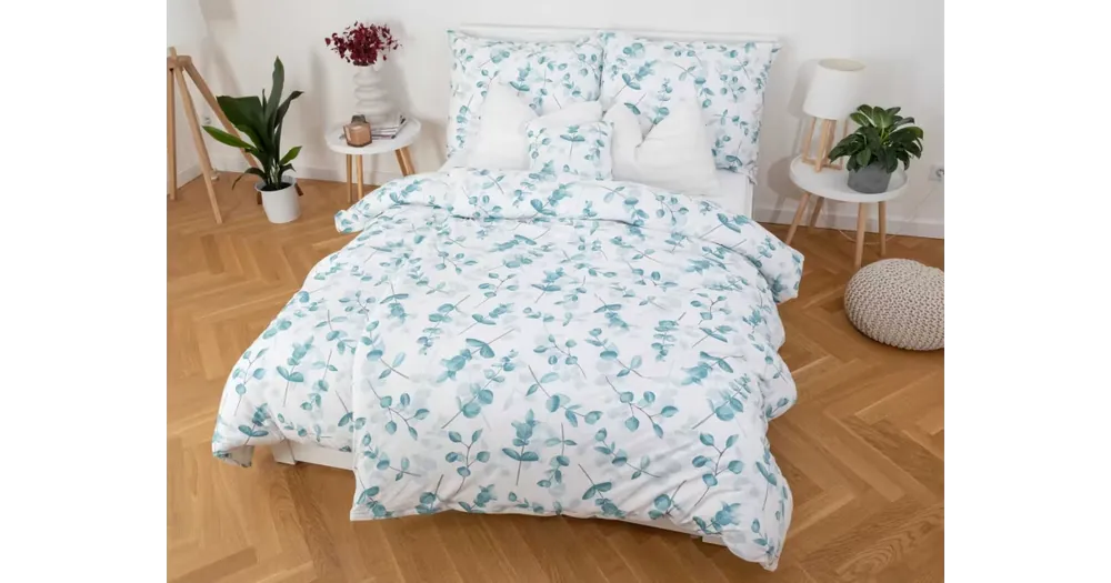 Prodloužené povlečení Mako jersey – Eukalyptus Vysoce Kvalitní