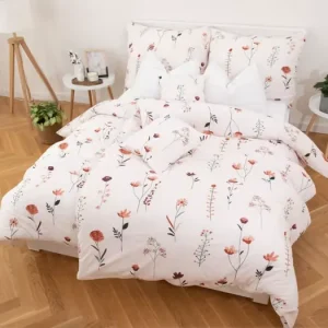 Prodloužené povlečení Mako jersey – Vlčí máky béžové Nakupujte Hned