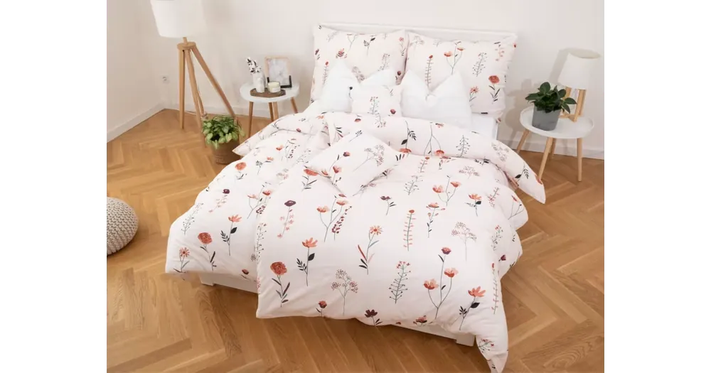 Prodloužené povlečení Mako jersey – Vlčí máky béžové Nakupujte Hned