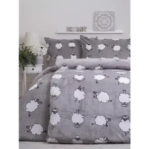 Víkendová Akce Prodloužené povlečení mikroplyš Exclusive - Ovečky Morning Yoga šedé