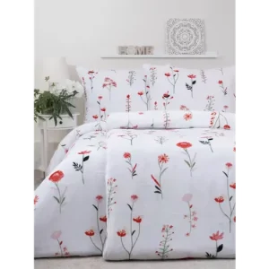 Tovární Cena Prodloužené povlečení mikroplyš Exclusive - Vlčí máky bílé