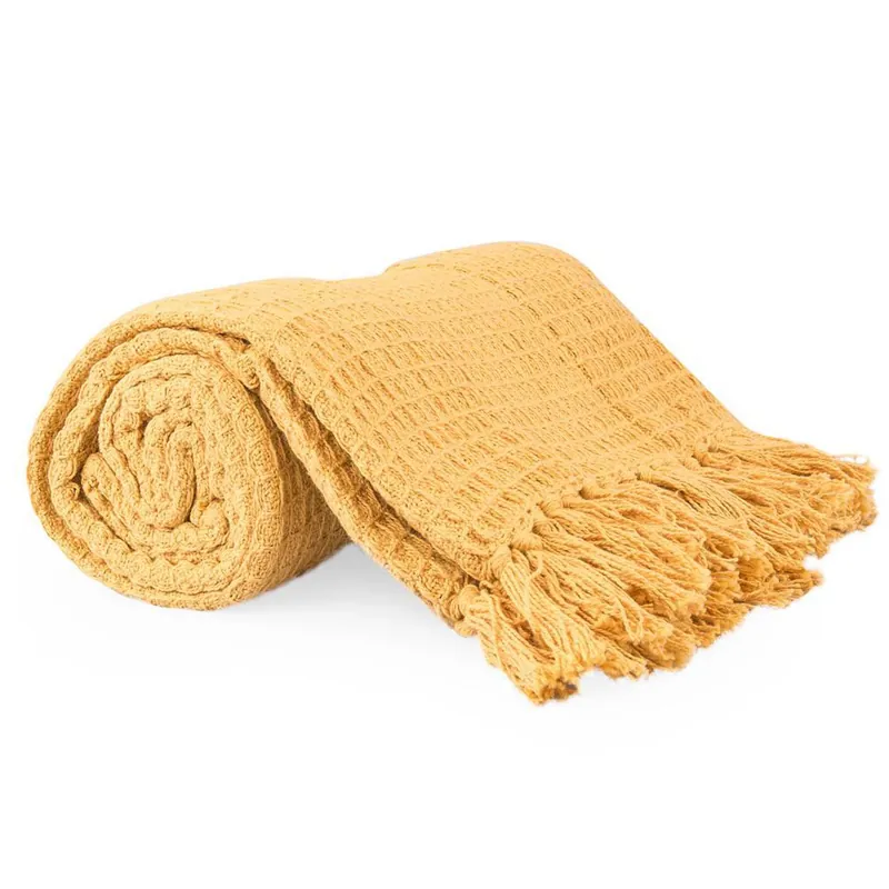 Víkendová Akce Deka PLED VAFFEL mustard