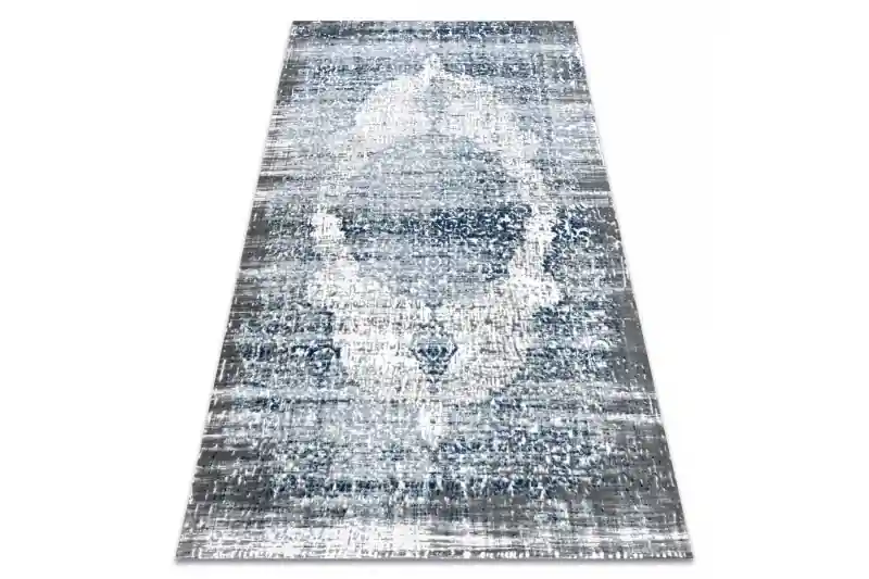 Poslední Šance Koberec AKRYL VALS 09990A C53 75 Ornament rozeta šedý / nebeský