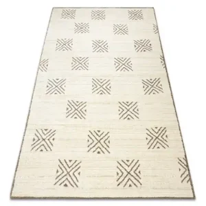 Koberec PURE Kvadraty geometrický 5842-17731 krém / zelený Nejlepší Cena