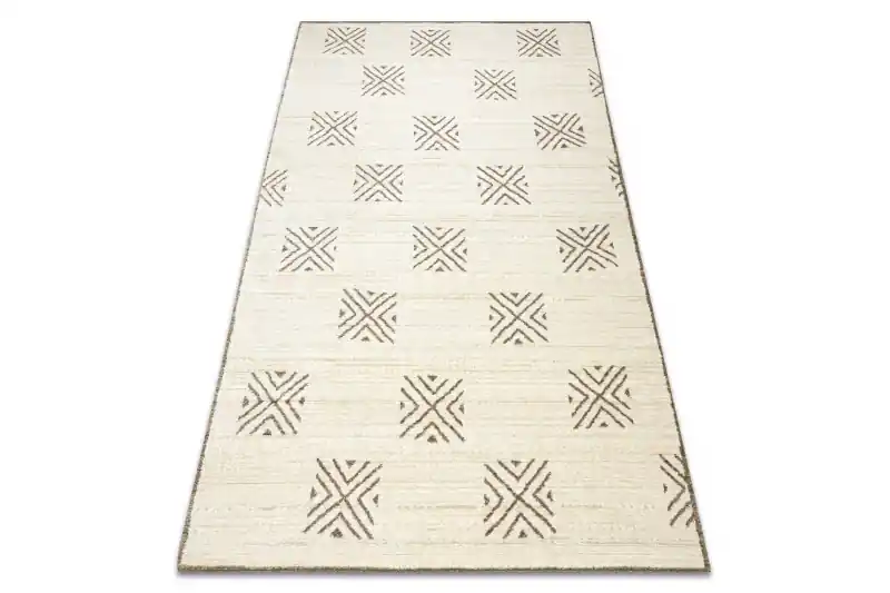 Koberec PURE Kvadraty geometrický 5842-17731 krém / zelený Nejlepší Cena