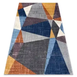 Koberec SOFT 6162 geometric šedý/nebeský/měděný Tovární Cena